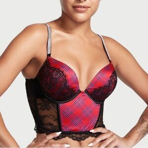 Like New Victoria’s Secret Bombshell Shine Strap Add-2-Cup-Sizes Corset Bra 34C